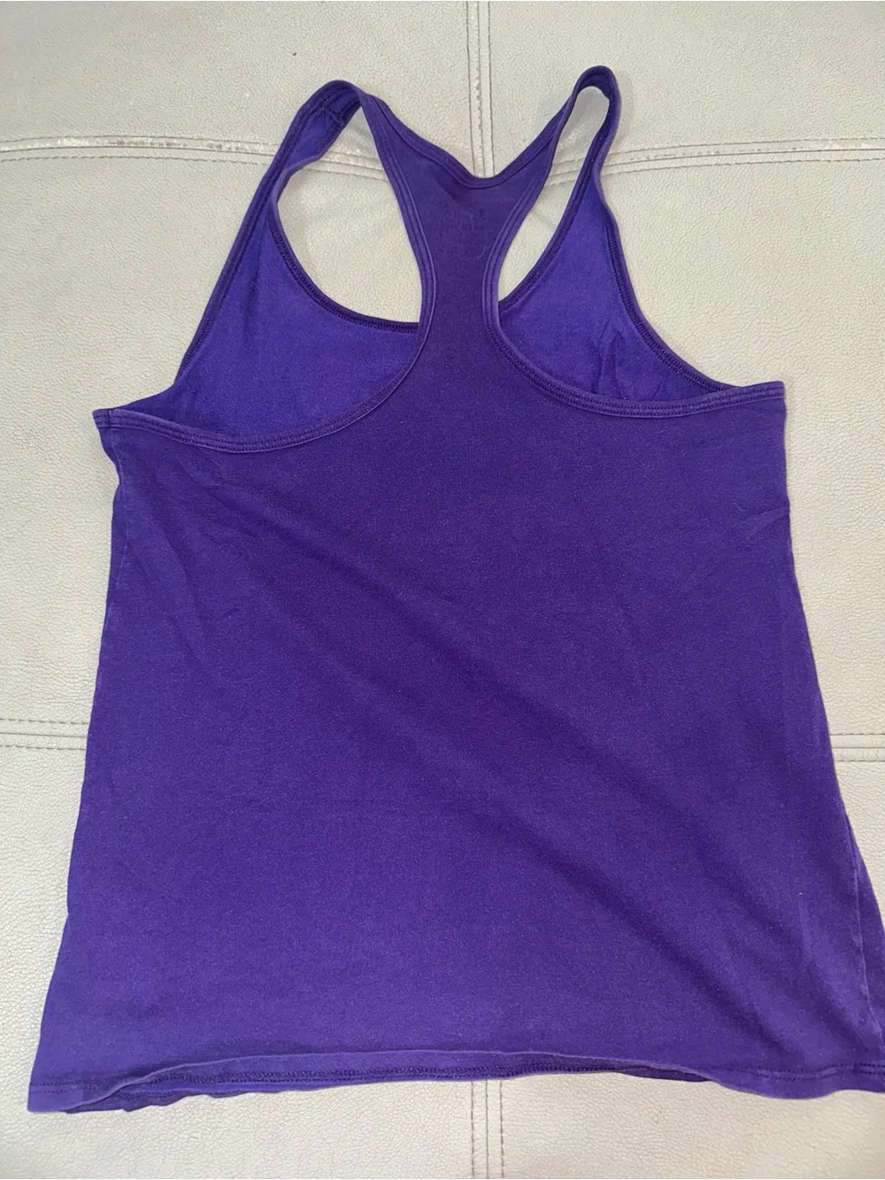 Nike Women's Purple Racerback Tank with Pink 'Just Do It' Print